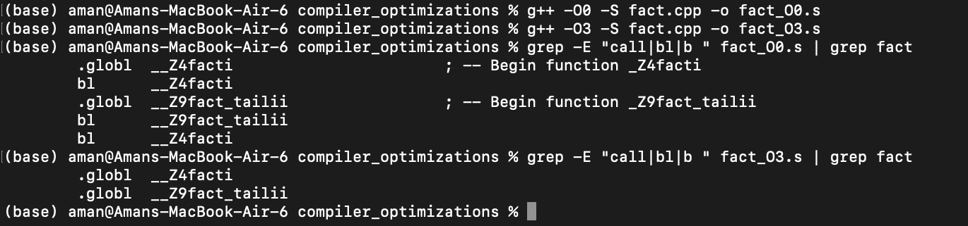 tail call optimization assembly