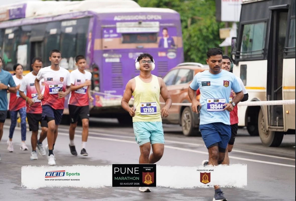 Aman Behera running the Pune Marathon