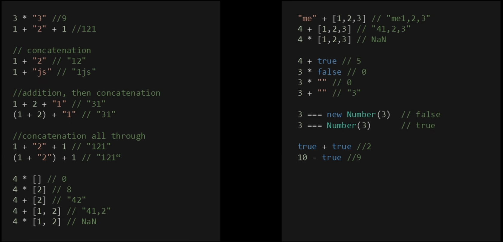 JavaScript type coercion